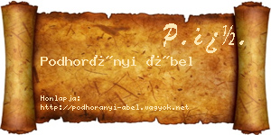 Podhorányi Ábel névjegykártya